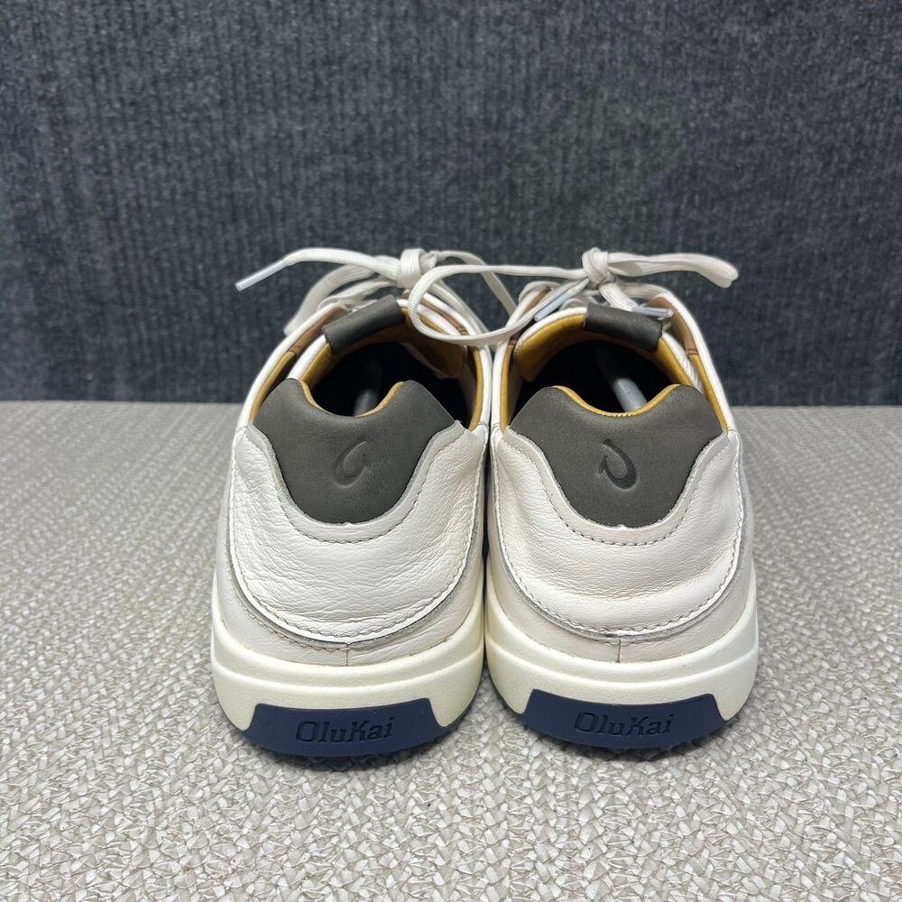 Olukai Waialae Golf Shoes Spikeless White Leather Mens Size 15 Lace Up Low Top - Picture 4 of 8